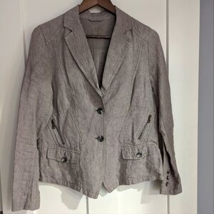 Olsen women's 2 button lightweight blazer cotton linen